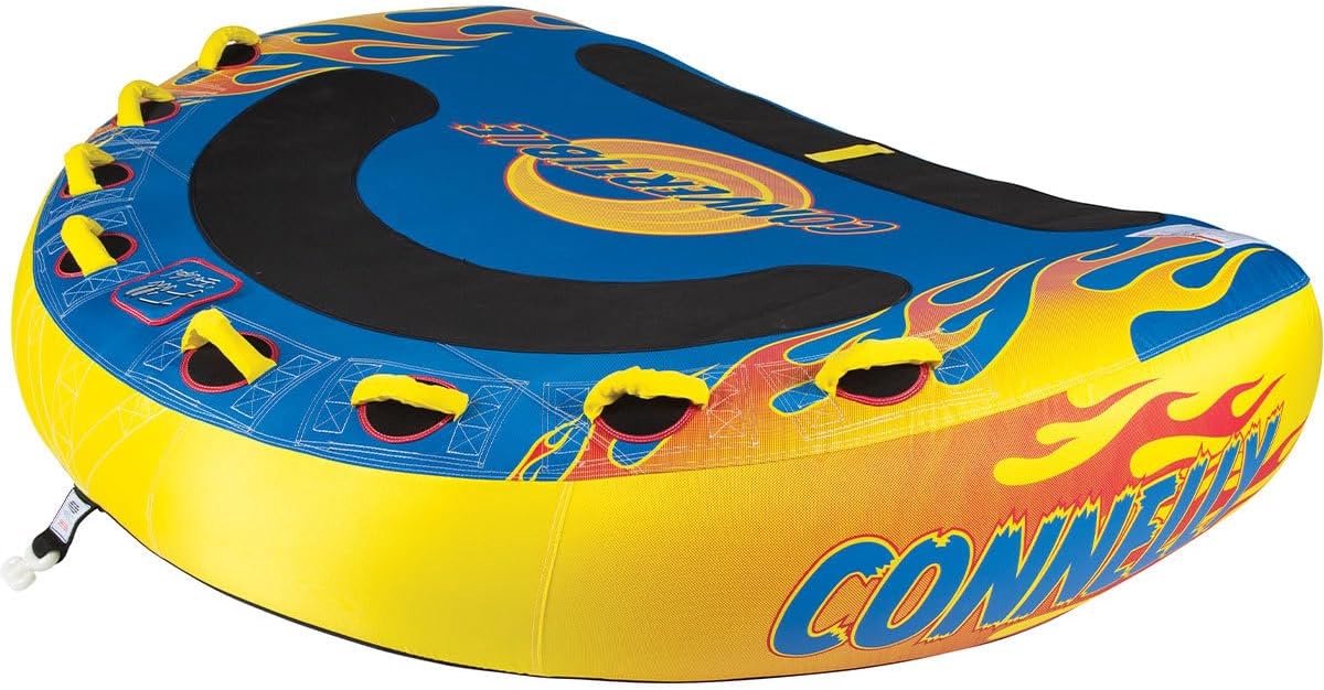 SnelShoppen - Convertible 4 Towable Tube 70" L x 80" W - 4-Persoons Opblaasbare Band - 840D Nylon - Ideaal voor Feest, Vakantie en Waterplezier