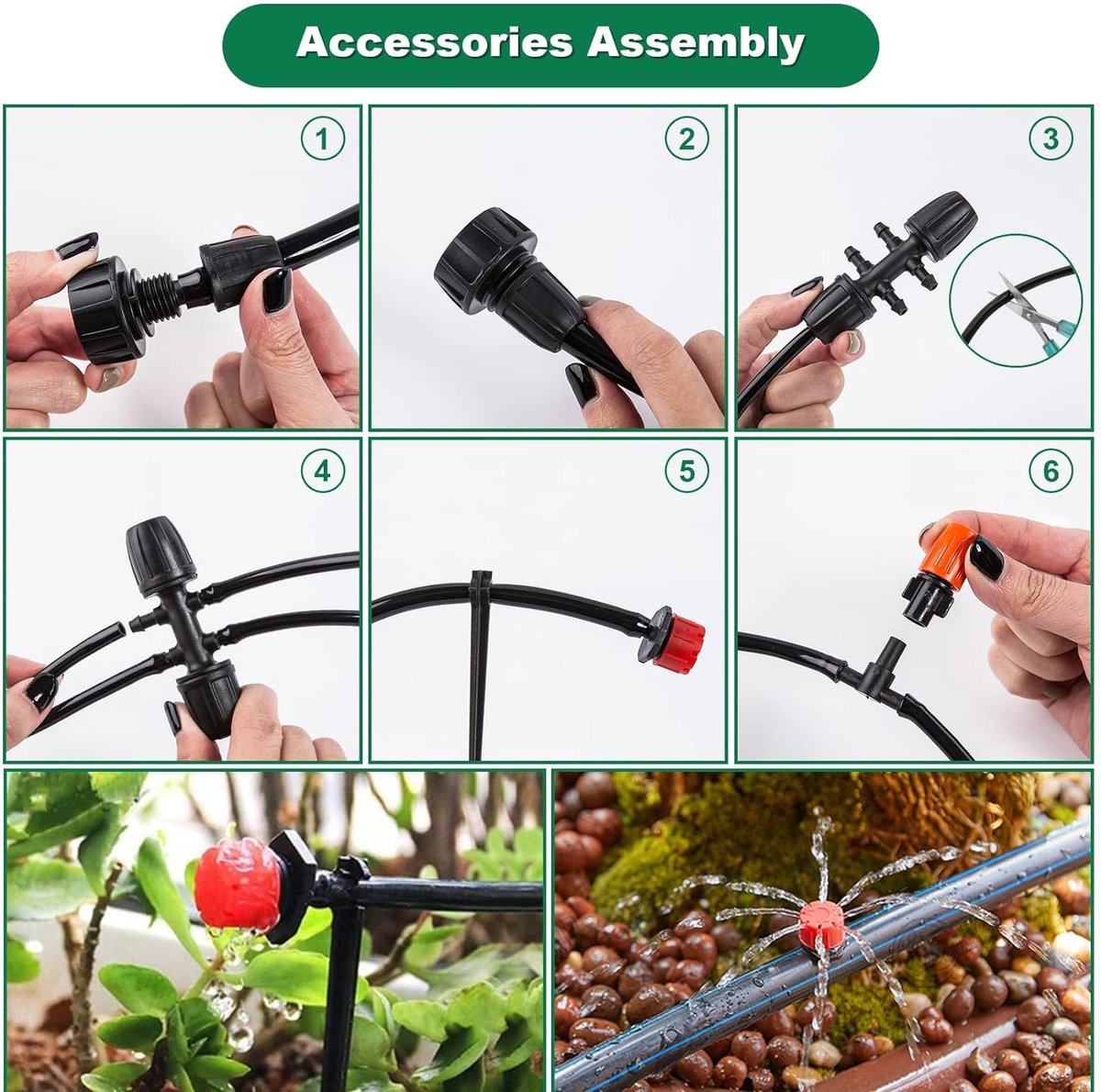 SnelShoppen - Irrigatiesysteem Tuin 60M+20M Micro-Druppelirrigatiekit, DIY Automatische Sprinkler voor Planten, Broeikas en Tuin, Ideaal voor Bloemen