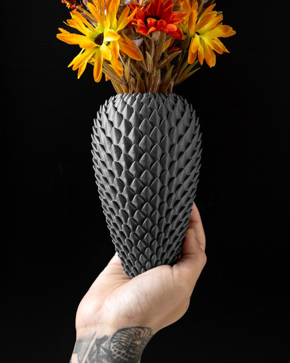 Skushy Vaas Dragonscale 02 - Geschikt voor Bouwbloemen - Japandi Designvaas voor Droogbloemen en Kunstbloemen - Sculpturale Decoratieve Vaas - Moderne Woondecoratie