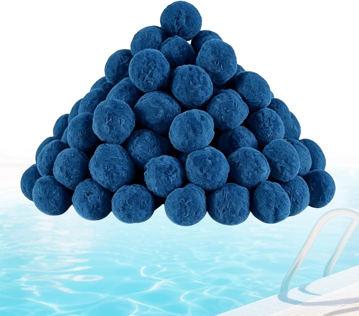 SnelShoppen - Zwembadfilterballen 1800 g, Donkerblauw, Vervangt 65 kg Filterzand, Herbruikbare Filterballen voor Zandfilterinstallaties, Zwembad en Aq