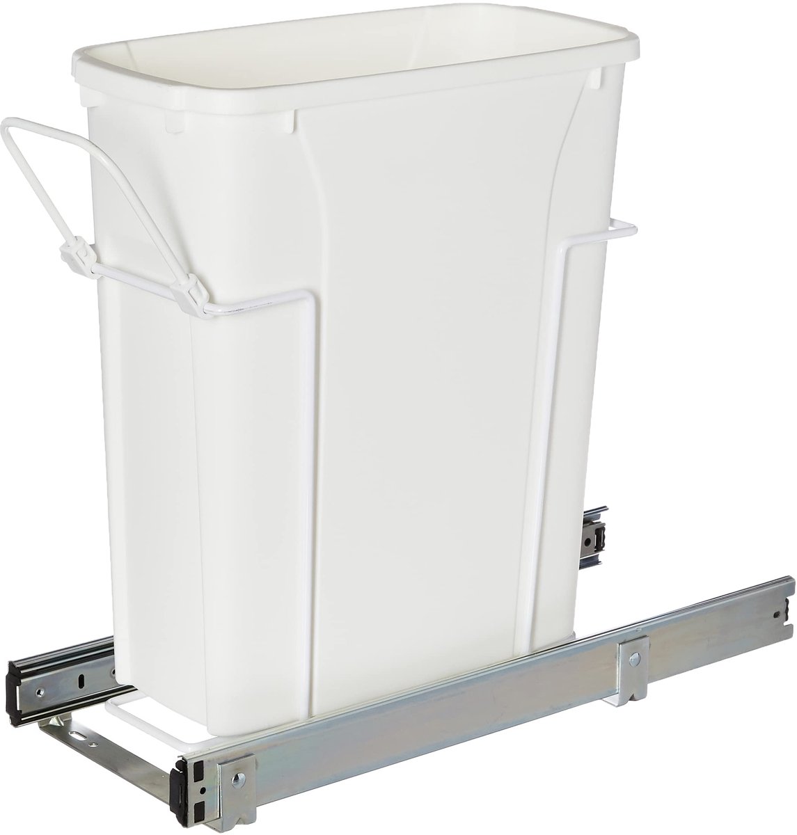 SnelShoppen - Enkele Afvalemmer Wit met Lade 43,2 cm H x 20 cm D - Stalen Kast voor Keuken, Tuin en Camping - Ideaal voor Restafval en Recycling