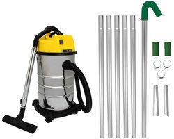 Dakgootstoofzuigerstang set lang bereik afvoerpijp reinigen, 30L Nat-droogzuiger
