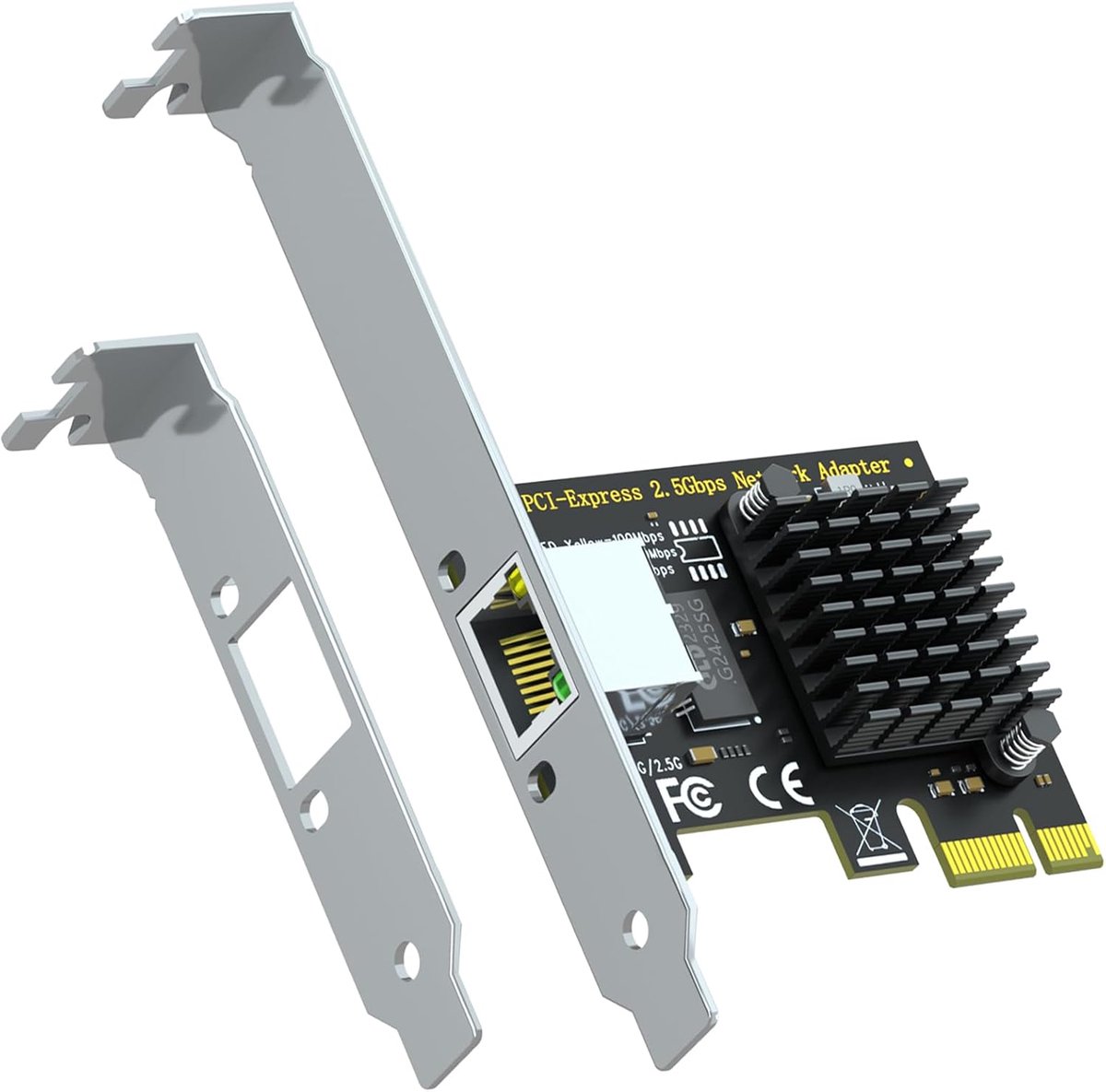 SnelShoppen - 2.5Gb Netwerkkaart voor Desktop PC/Server met Realtek RTL8125BG Controller, RJ45 Poort, Plug-and-Play, Ideaal voor Surfen, Streamen en B