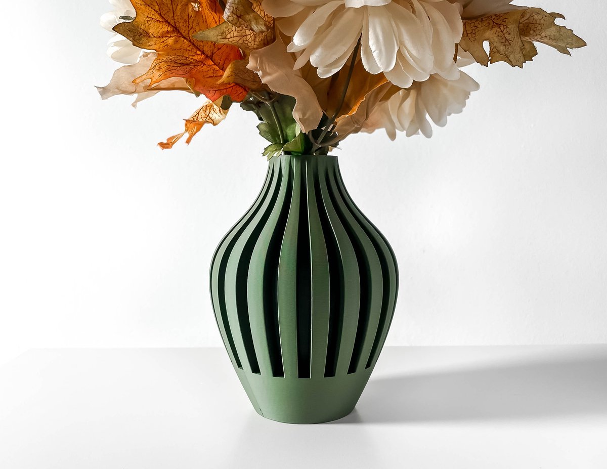 Skushy Vaas Leris - Geschikt voor Bouwbloemen - Japandi Designvaas voor Droogbloemen en Kunstbloemen - Sculpturale Decoratieve Vaas - Moderne Woondecoratie