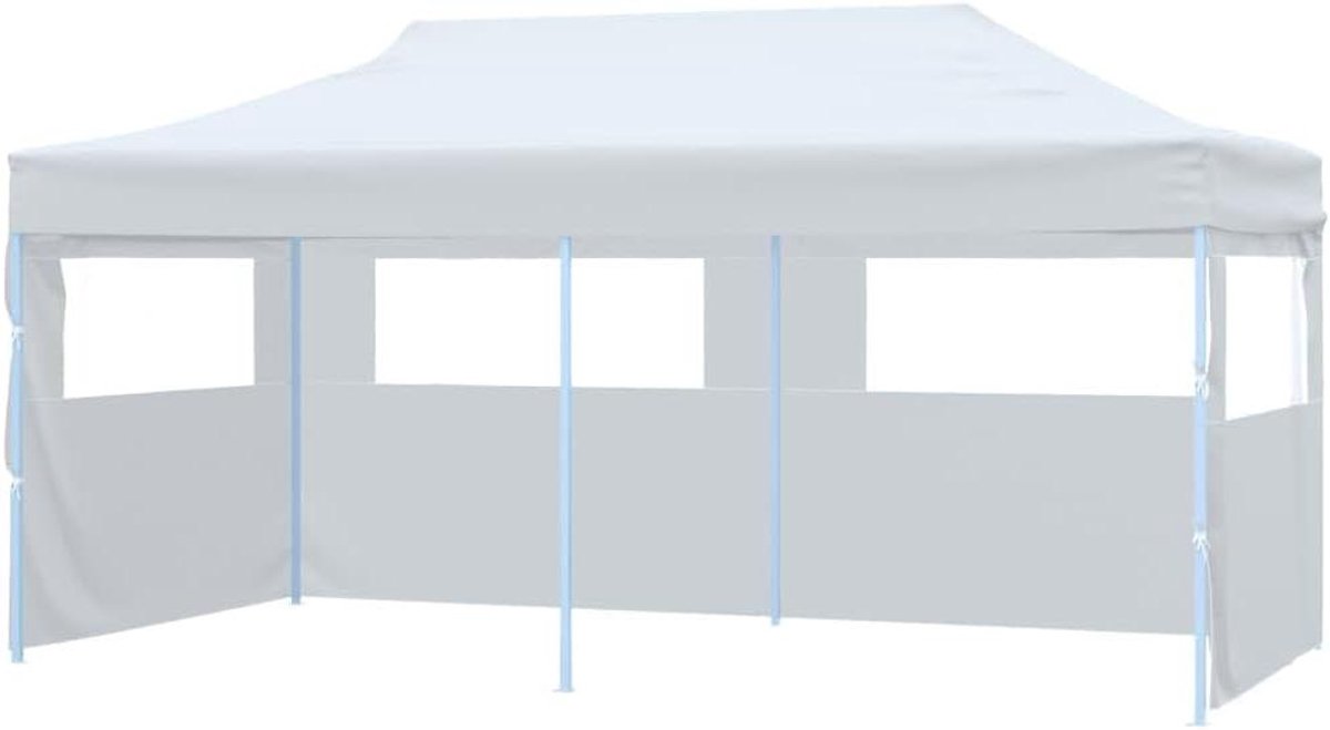 Opvouwbare Partytent - Tuinpaviljoen Feesttent - Buitenfeesten Organiseren - UV- en Waterbestendig Dak - 3 x 6 m - Wit