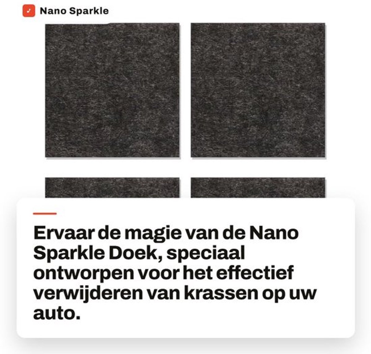 Krasverwijderingsdoek 4 Stuks - Nano Glitterdoekjes - Autokrasverwijdering - Nanotechnologie - Doe-het-zelfoplossing - Herstelt Glans - Autopoetsdoek