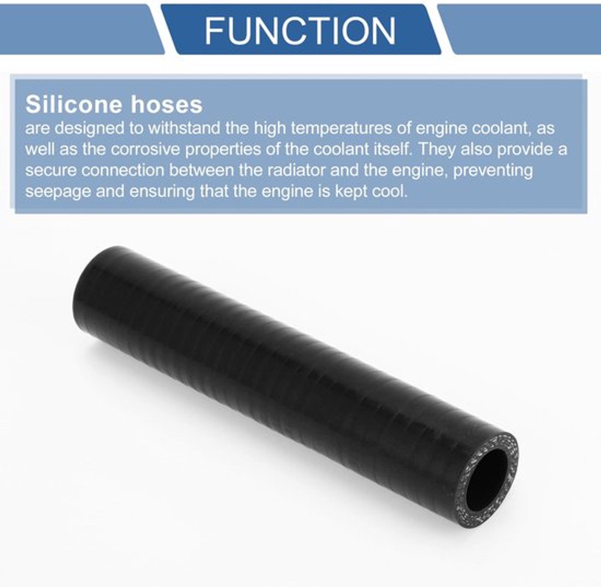 Koelslang 150 mm lengte - Siliconen Slang - Binnendiameter 20 mm - Temperatuurbestendig tot 300 °C - Meerlaags Geweven - Zwart - Siliconenslang