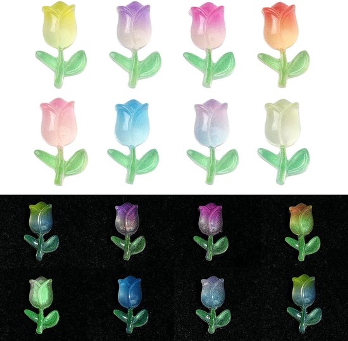 Cabochons 200 Stuks - Hars Bloem Decoratie - DIY Telefoon Case - Craft Supplies - Lichtgev