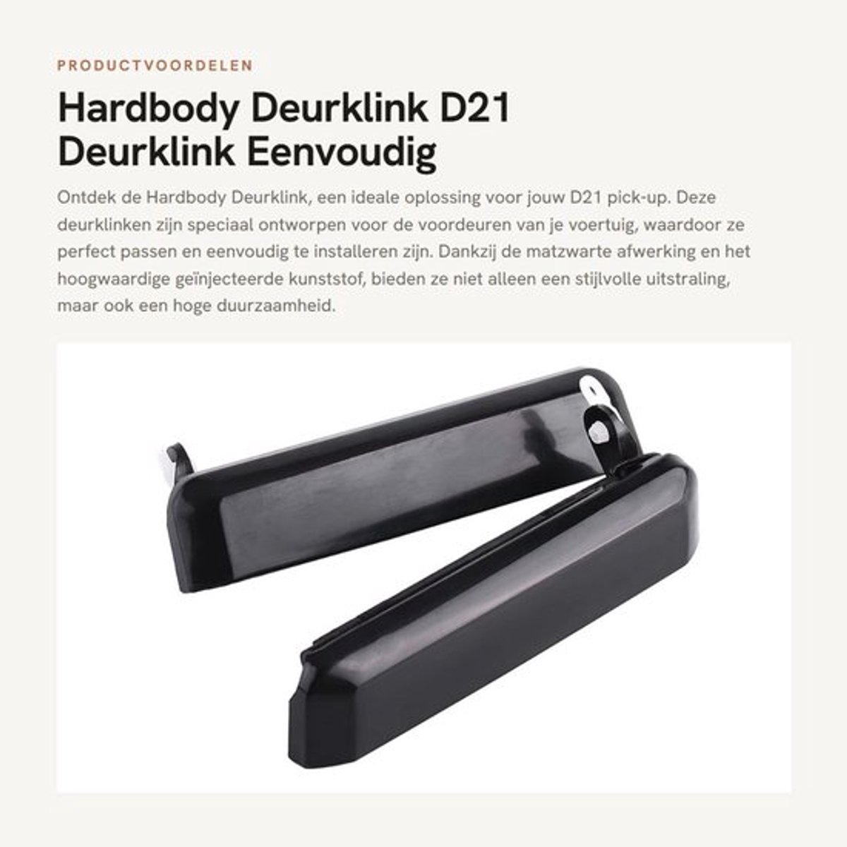 Deurklink Paar - Matzwart Kunststof - Eenvoudig te Installeren - Hoge Gevoeligheid - Vervanging voor Oude Deurklink - Voor Voordeuren - Deurgreep