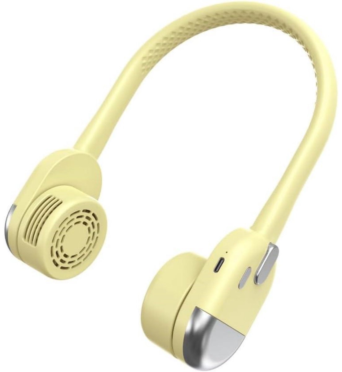 GELLDG USB-ventilatoren - Draagbare Halsventilator - 360° Verstelbare Siliconen Ventilator met 3 Snelheden - Geschikt voor Binnen en Buiten - Stille Bladloze Ontwerp - 800mAh Oplaadbaar - 35x9x6cm