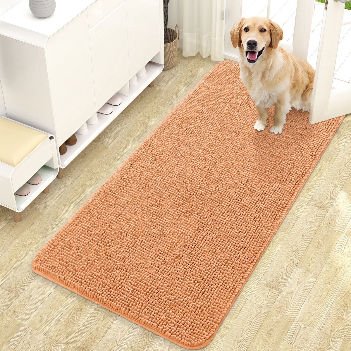 Olanly - Deurmat - Binnen deurmat - Waterabsorberend en antislip - 61x120cm - Oranje