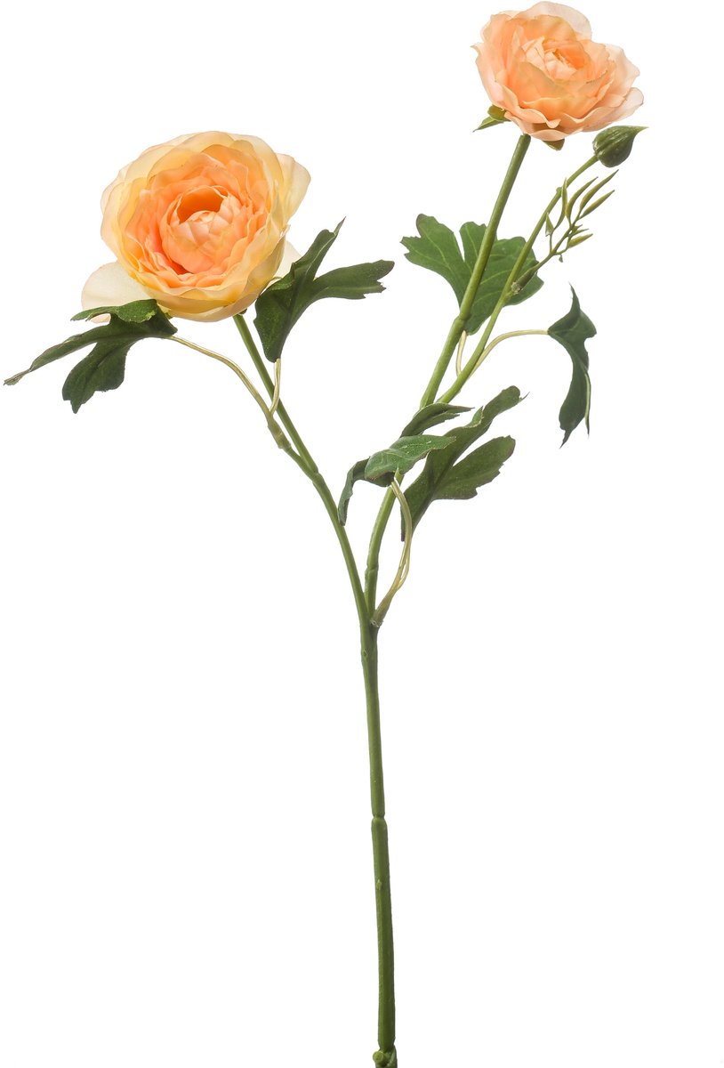 Emerald Kunstbloem Ranonkel 46cm licht peach - Kunstplant voor binnen
