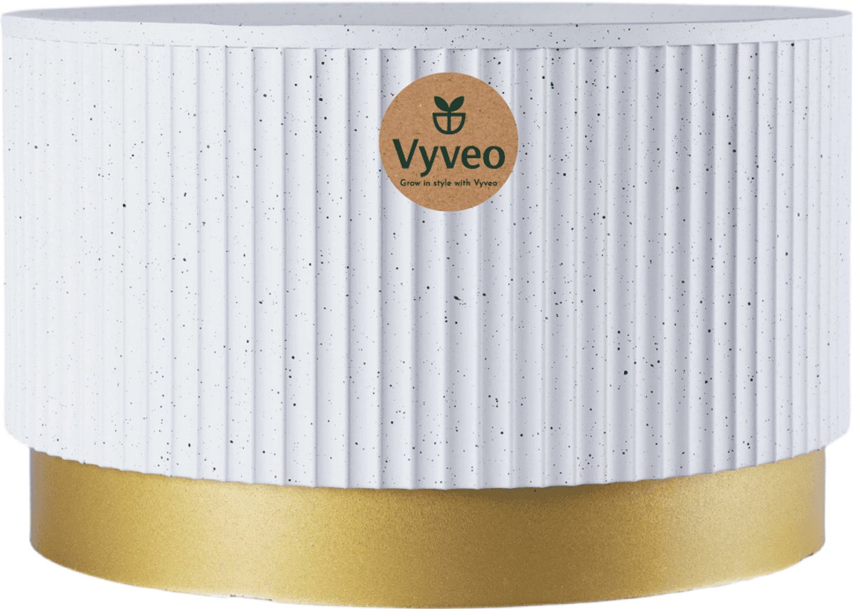 Vyveo - Bloempot Aro - 35x22 - Wit - Bloempot voor binnen en buiten - Lichtgewicht - Breukbestendig - Vorstbestendig - UV-bestendig