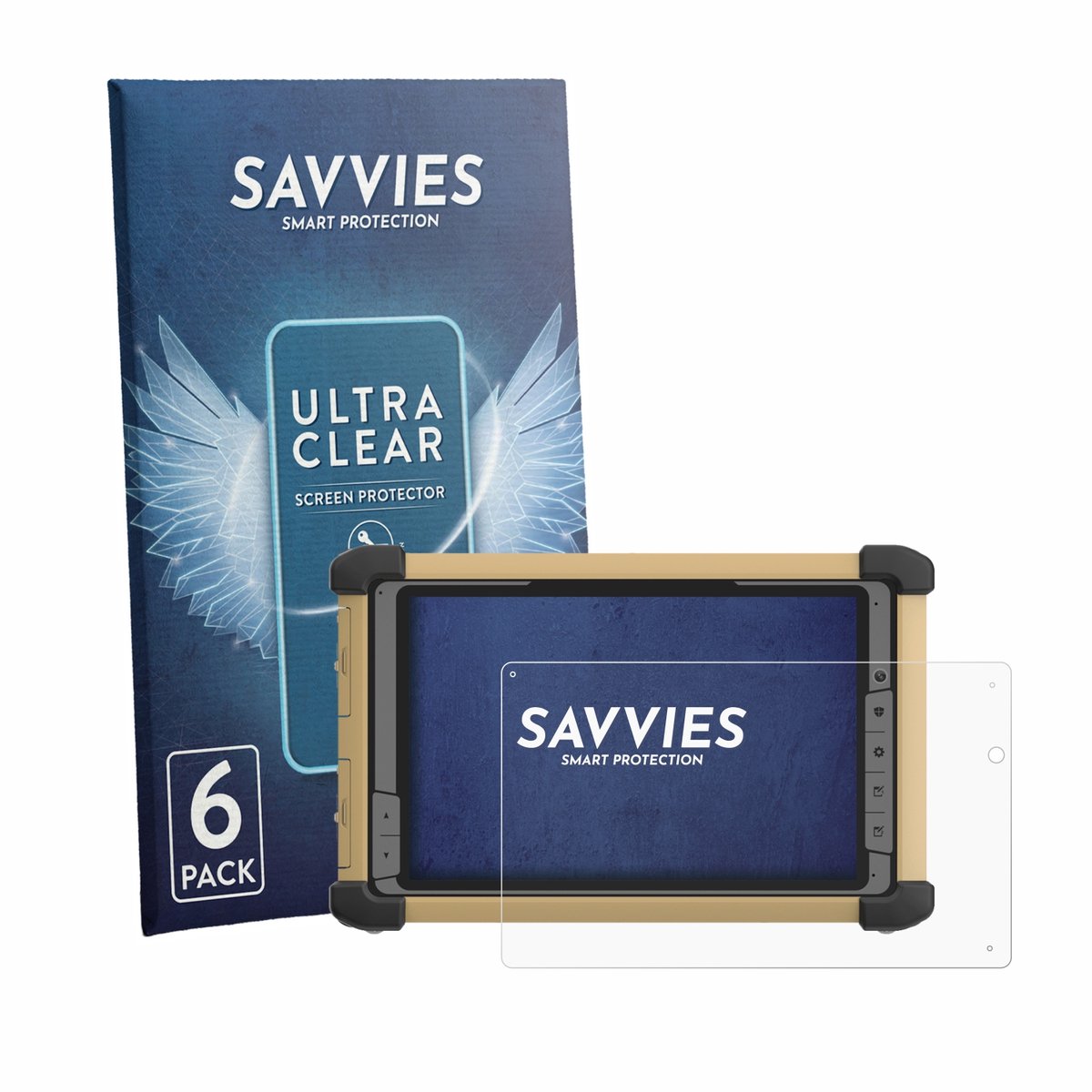 Savvies - Screenprotector voor DT Research DT381RP - Folie Beschermfolie transparant 6 Stuks