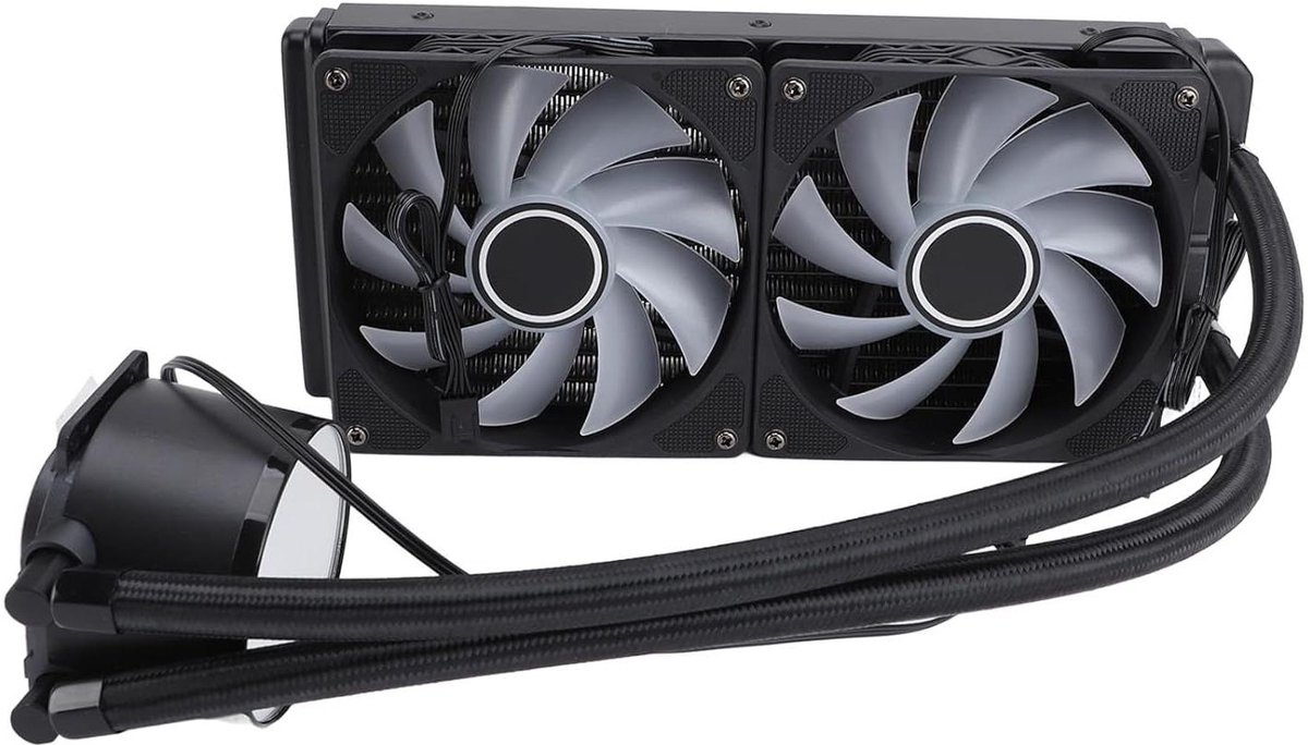 Vloeistofkoeler - CPU Koeler - Stille PC - ARGB Verlichting - 240mm Radiator - Zwart