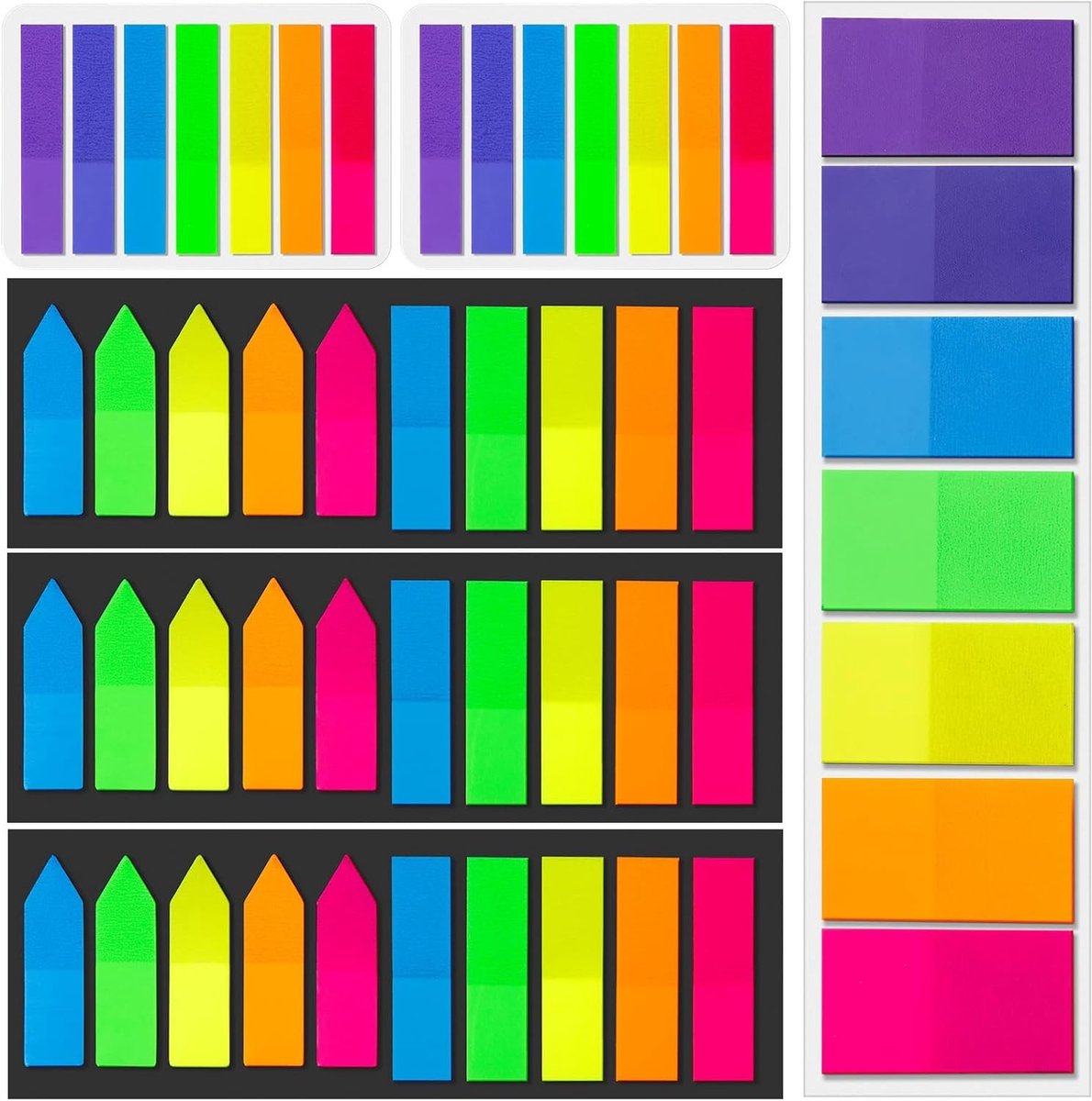 Multicolor Sticky Notes en Index Tabs - 1020 Stuks voor Organisatie en Notities