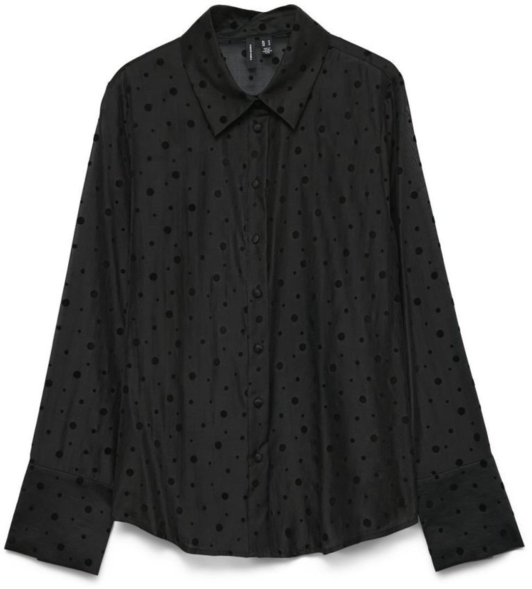 Vero Moda Vmninna Dot Ls Shirt Black | Zwart | Maat: XL