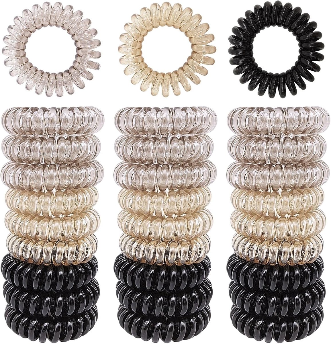 Spiraalvormige Elastische Haarkrabbers voor Dames en Meisjes - Geschikt voor Alle Haarstijlen en -types, 27 Stuks