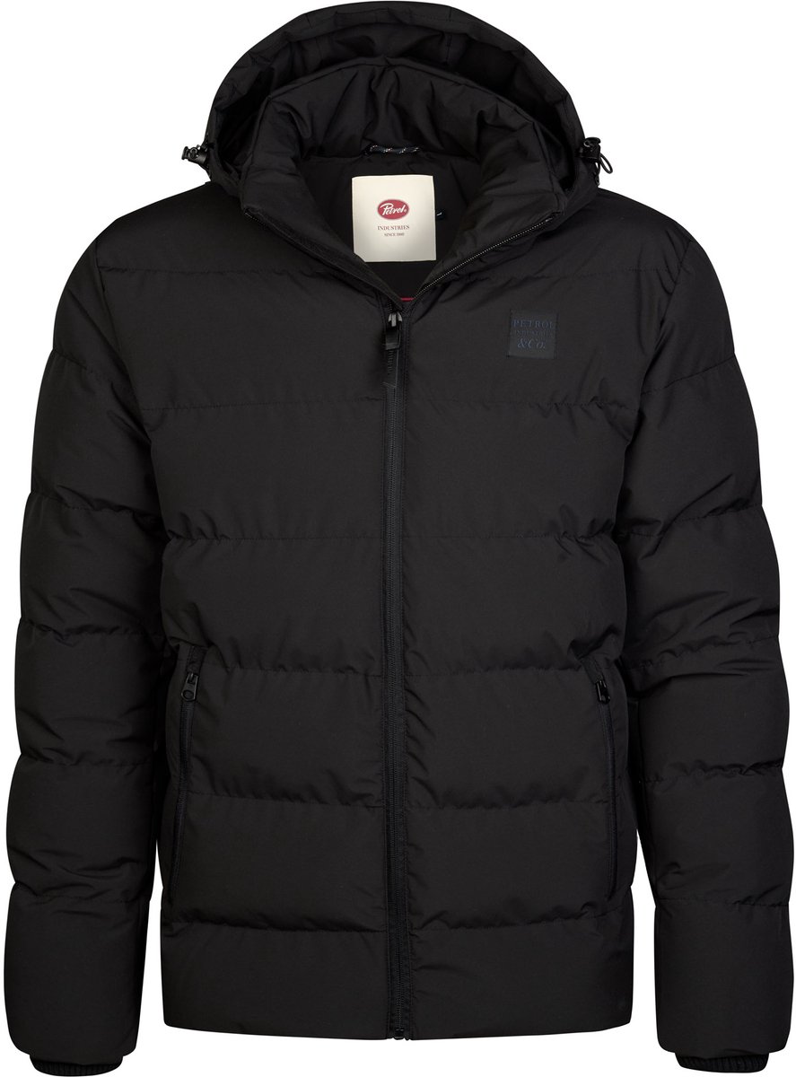 Petrol Industries - Heren Puffer jack met capuchon steelheights - Zwart - Maat XXXL