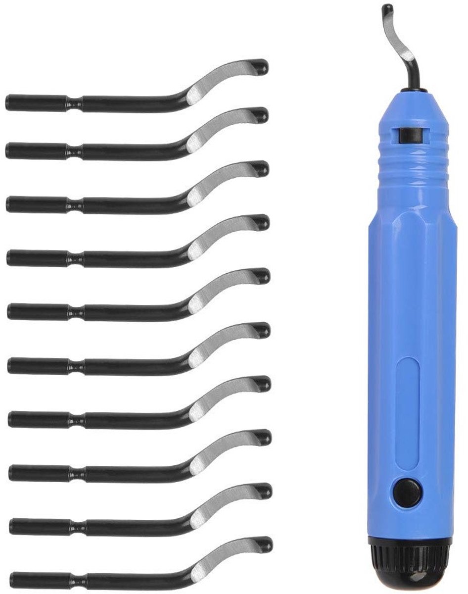 Handmatige Ontbraamtool Set met 10 Vervangbare Blades voor Aluminium, Metaal en Kunststof Bewerking, Ideaal voor 3D Printen en Houtbewerking