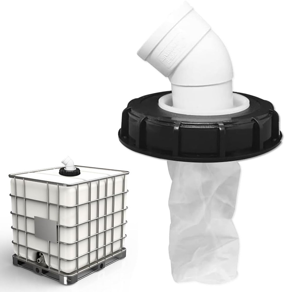 Nylon IBC Lid met Filter voor Regenwater, Wasbaar en 163 mm, Tankdeksel voor IBC Container, Waterfilter voor Opslag en Vaten