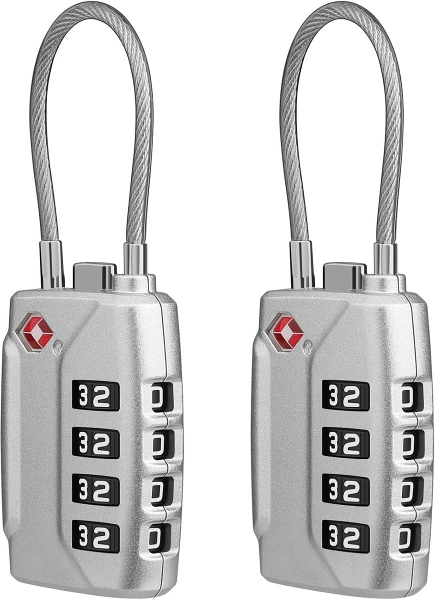 Veiligheidssloten voor Bagage - 2 Stuks 4-Cijferige Combinatiesloten voor Koffers, Rugzakken en Sporttassen - Ideaal voor Reizen en Bescherming van Waardevolle Spullen