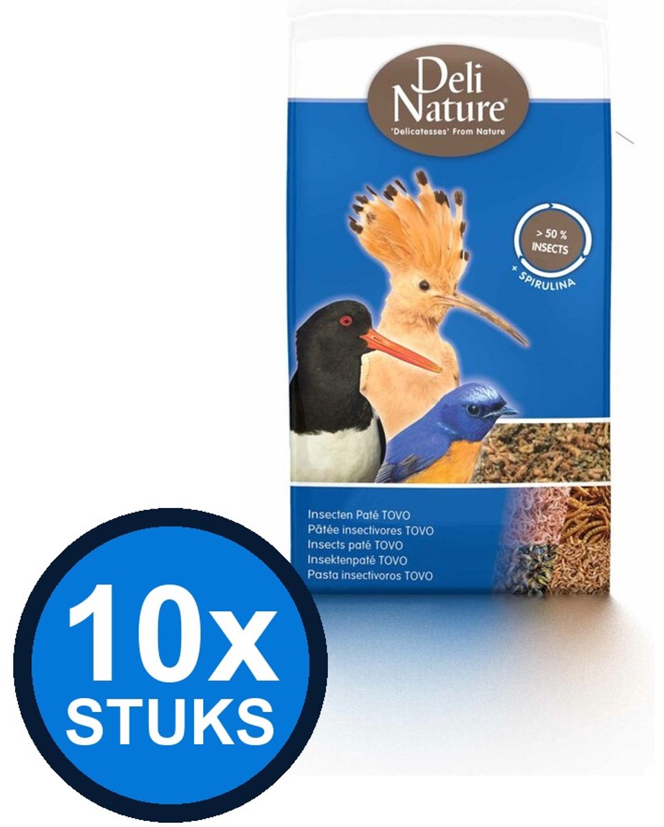 10x Deli Nature - insecten paté tovo 500gr - Vogelvoer - 500 g