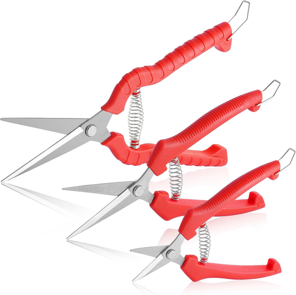 Thijox - Set van 3 Ergonomische Snoeischaren, Bloemistschaar, Oogstschaar, Rozenschaar, Ideaal voor Tuin, Bonsai, Planten, Bloemen, Groenten en Fruit