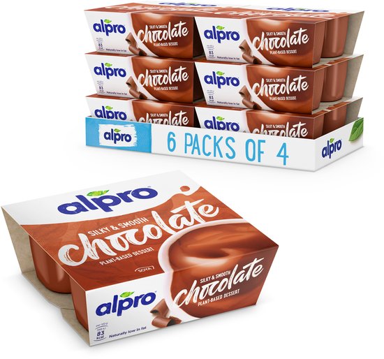 Alpro Choco Dessert - Plantaardig & Lactosevrij - Glutenvrij - Romige Chocoladesmaak - 24 x 125g