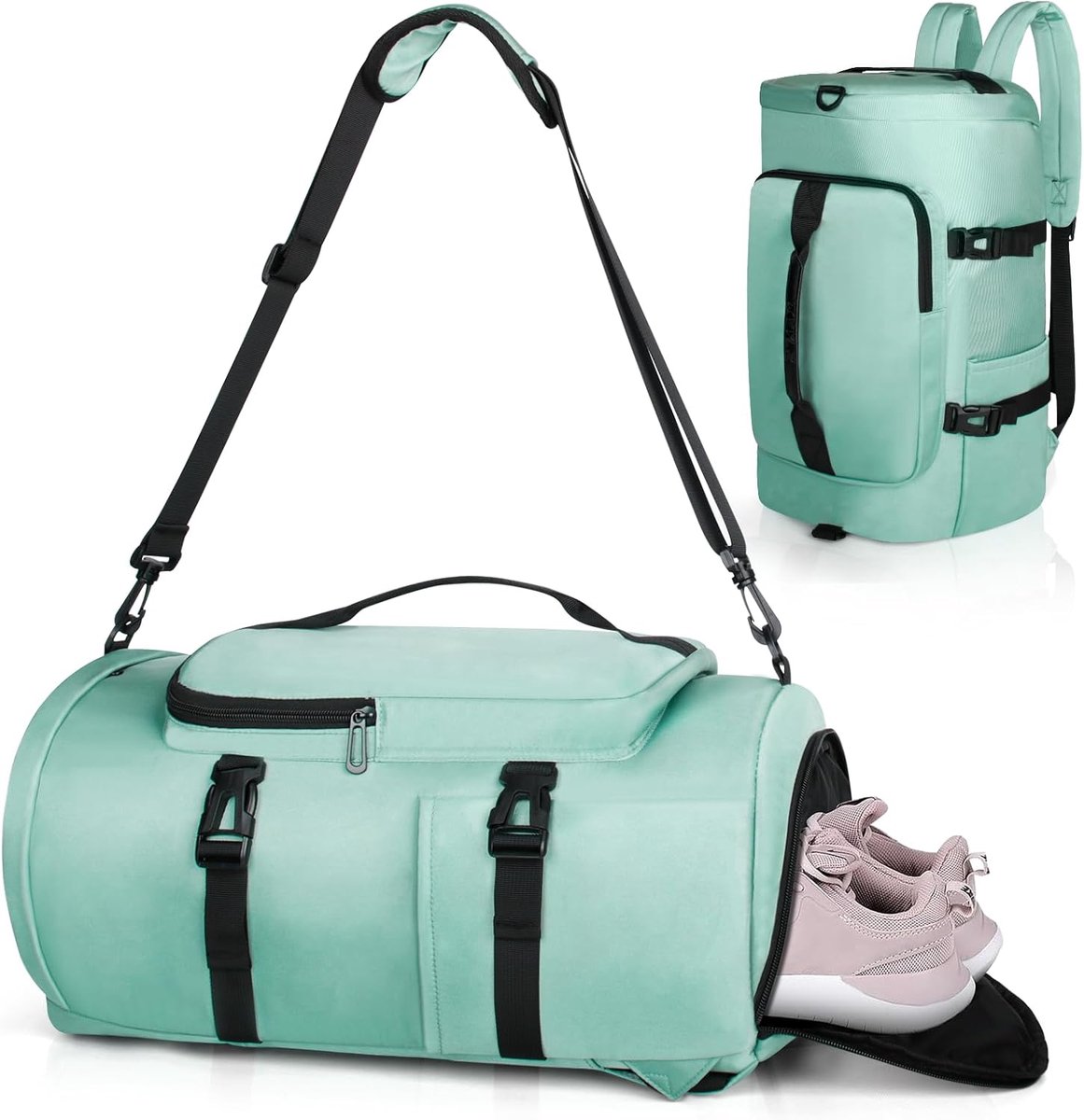 SnelShoppen - Sporttas voor Mannen en Vrouwen, Kleine Rugzak met Schoencompartiment en Vak voor Nat Spul, Reis- en Gymtas voor Zwemmen, Sport, Yoga en