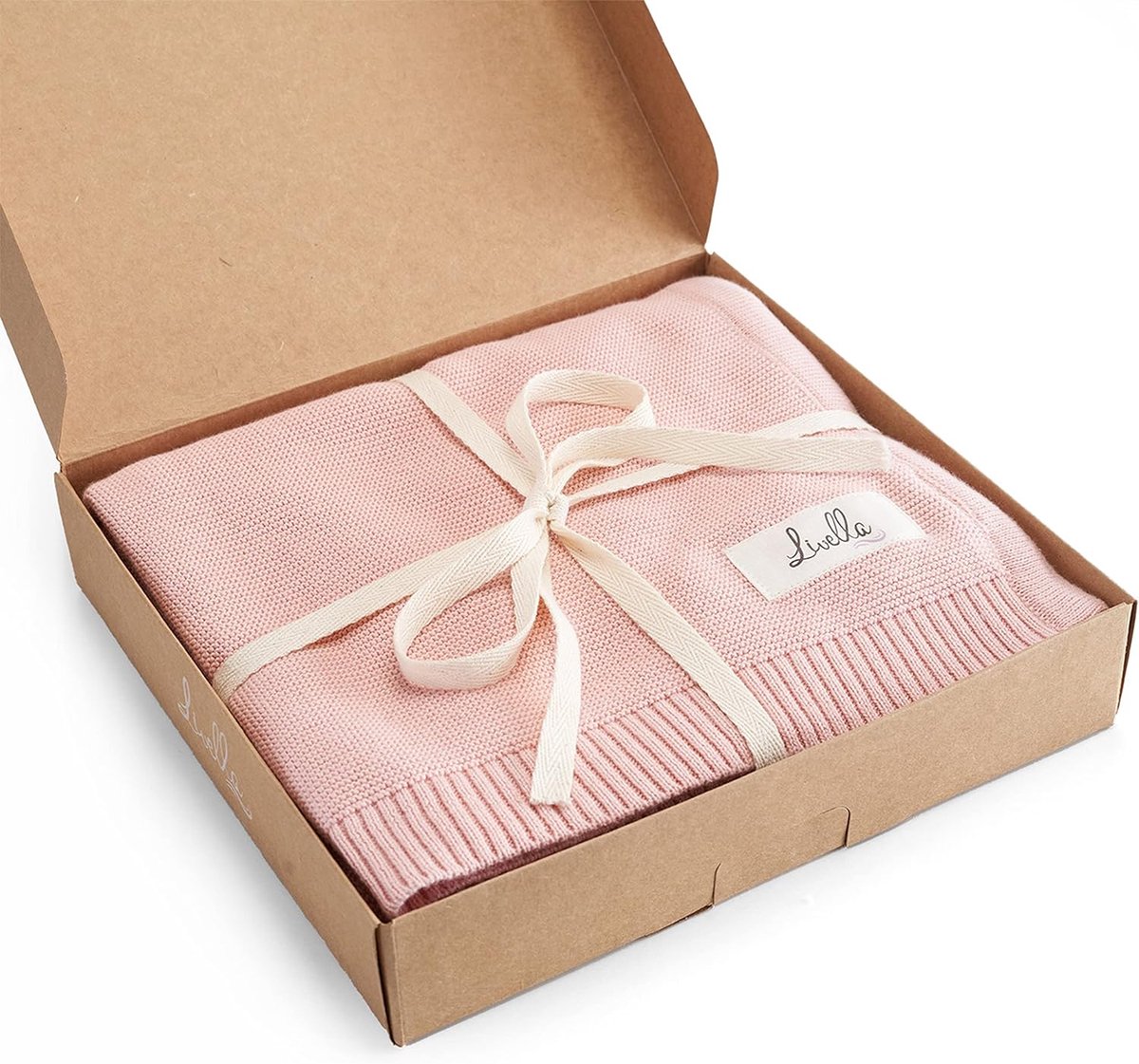 SnelShoppen - Livella Babydeken 90x70 cm - 100% Biokatoen, Gebreide Deken, Superzacht en Ademend, Perfect voor Gevoelige Babyhuid, Oeko-Tex en GOTS Ge