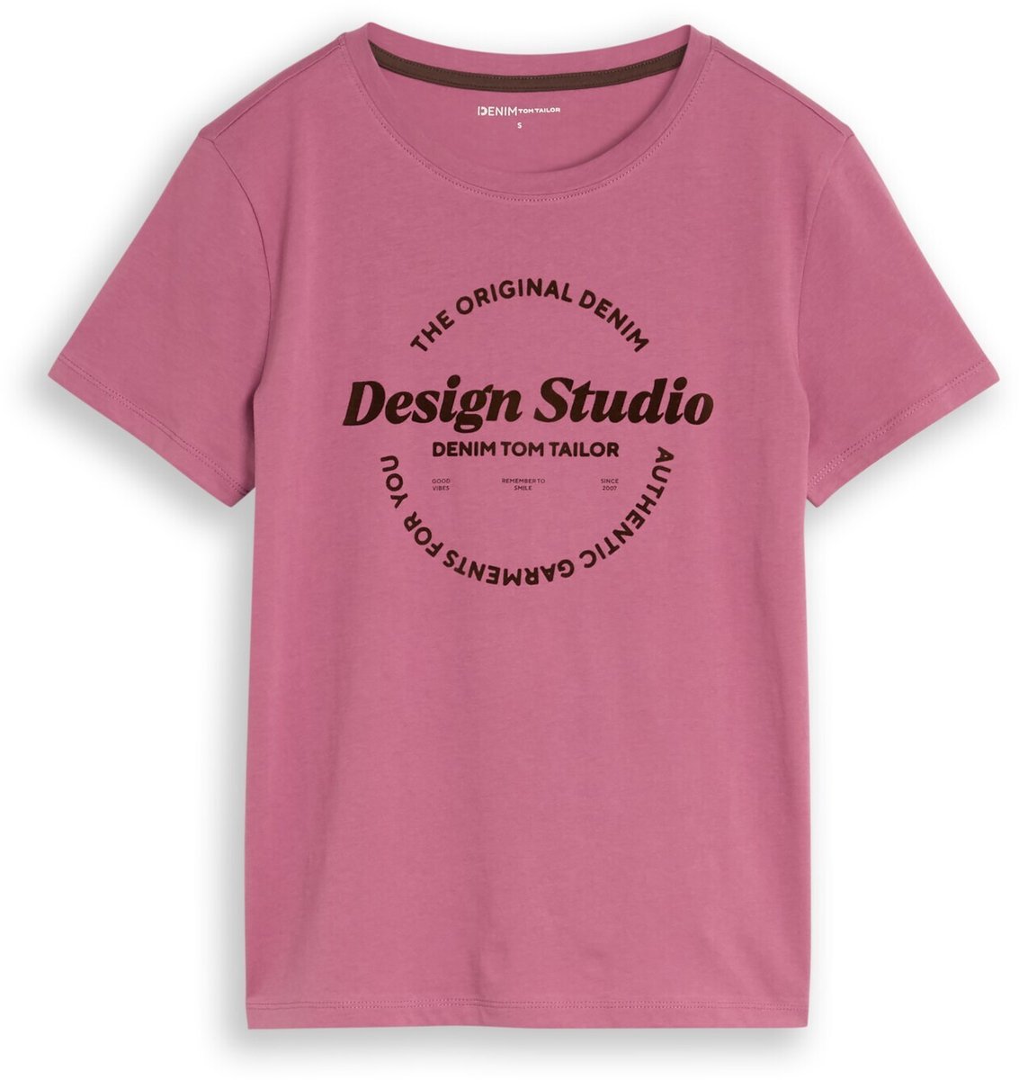 Tom Tailor Denim - T-shirt met print - Maat M - dusty berry