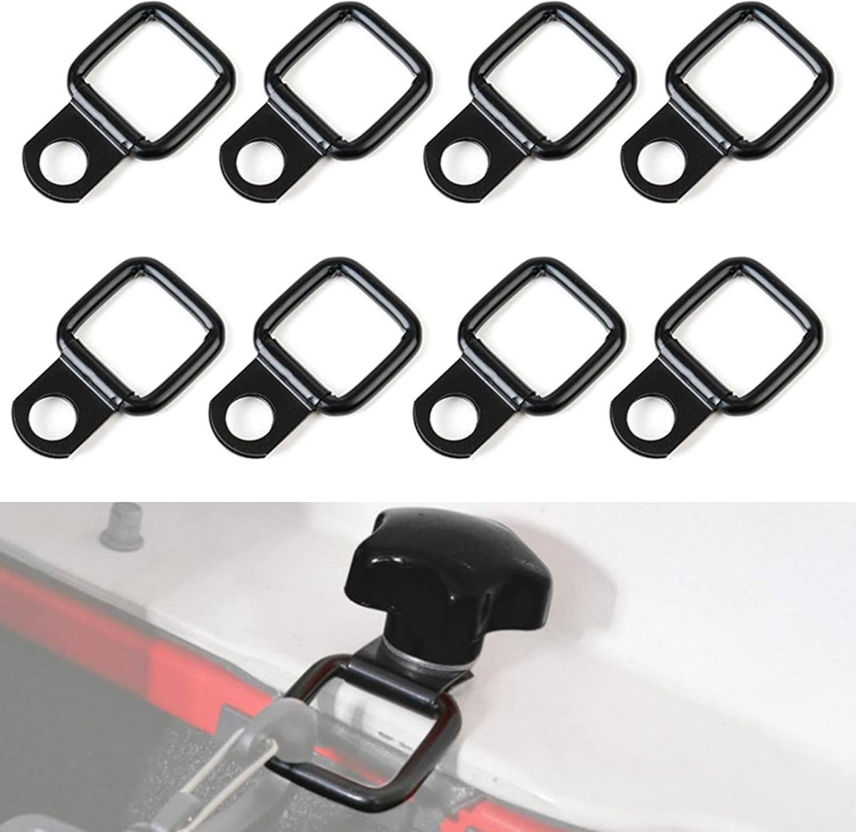 8x Heavy Duty D-ring Lashing Eyes voor Bevestigen van Lasten tot 200kg, Roestvrijstalen Lashing Eyes voor Vrachtwagens, Boten en Auto's, Corrosiebestendige Accessoires voor Trailers en Kayaks