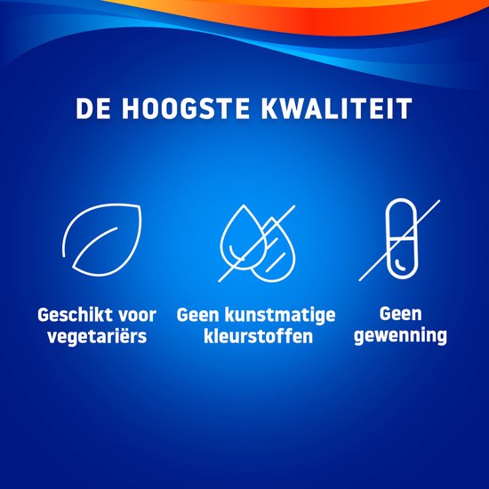 Iconen: geschikt voor vegetariërs, geen kunstmatige kleurstoffen, geen gewenning. De hoogste kwaliteit.