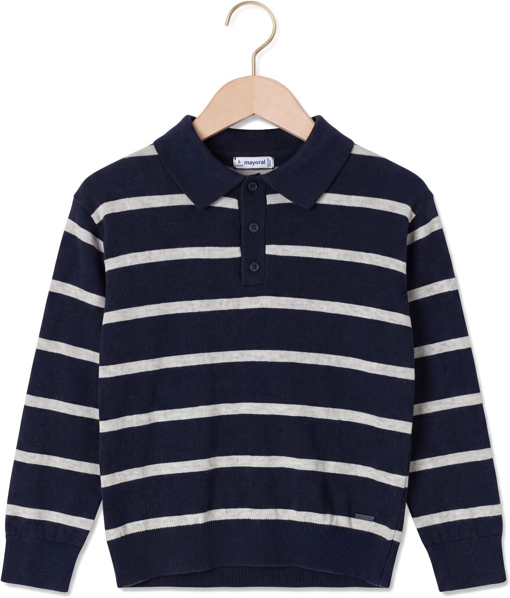 MAYORAL L/s Knit Polo Truien & Vesten Jongens - Sweater - Hoodie - Vest- Donkerblauw - Maat 104