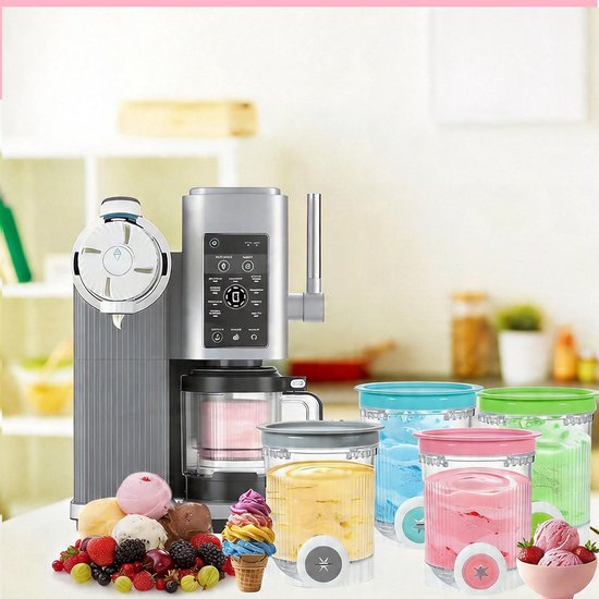 4 Stuks IJscontainers - Ice Cream Containers - Ijsbekers met Afsluitdop - Compatibel met Ninja NC700/NC701 - BPA Vrij - Luchtdicht & Lekvrij - Vaatwasmachine - Stapelbaar - Voor Thuis — afbeelding 4