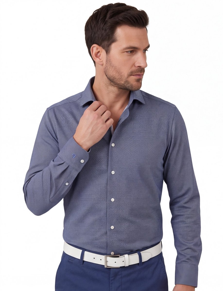 Olymp level 5 overhemd body fit navy