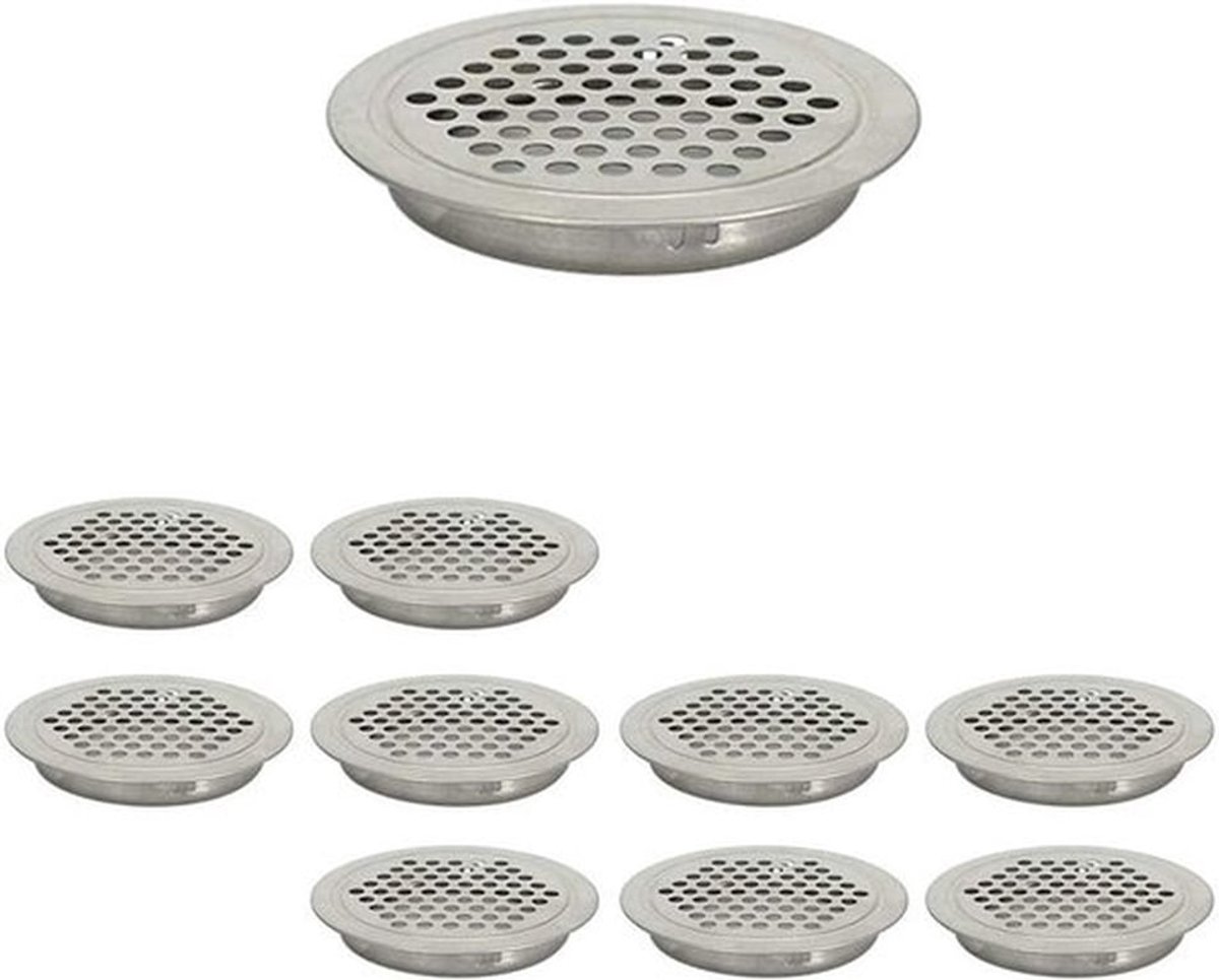 Ventilatieroosters - RVS - Gaatjes - Plat - Ronde Stijl - Gaas - Ventilatiesysteem - Zilver - Geschikt voor diverse ruimtes - Roestvrij staal - 20 stuks.