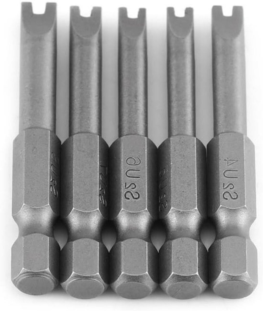 5-delige U-vormige Magnetische Schroevendraaier Bit Set voor Siedle Intercom - Gelegeerd Staal - 50mm Lengte - 1/4 Hex - Hand- en Elektrisch Gereedschap