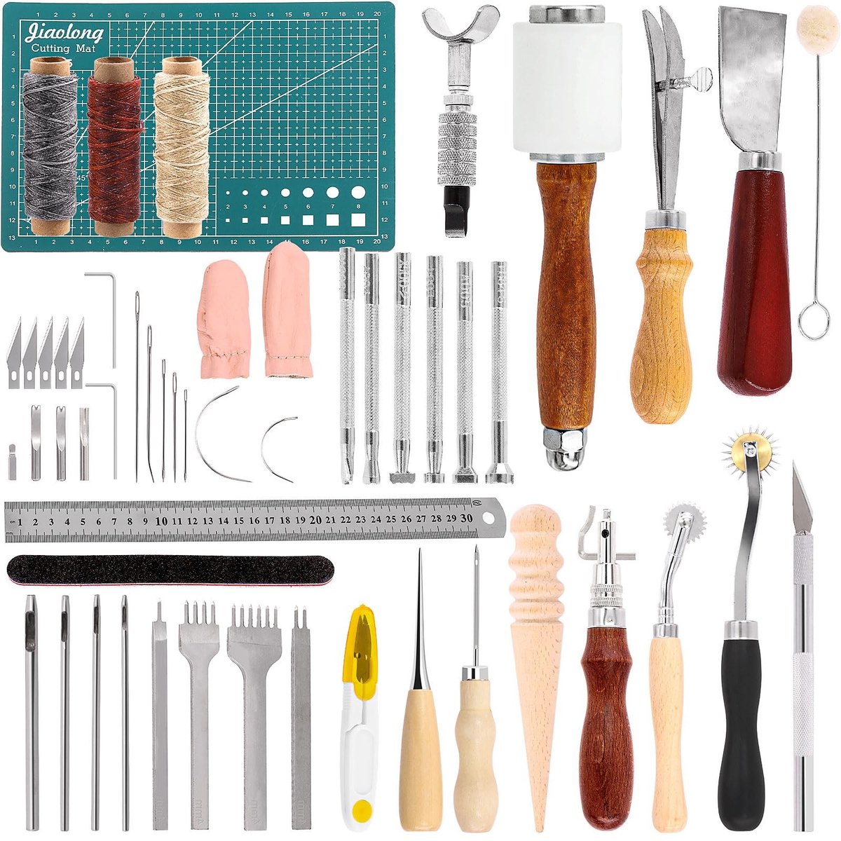Solidchoice - 58-delige Gereedschapset voor Leren Werk en Accessoires