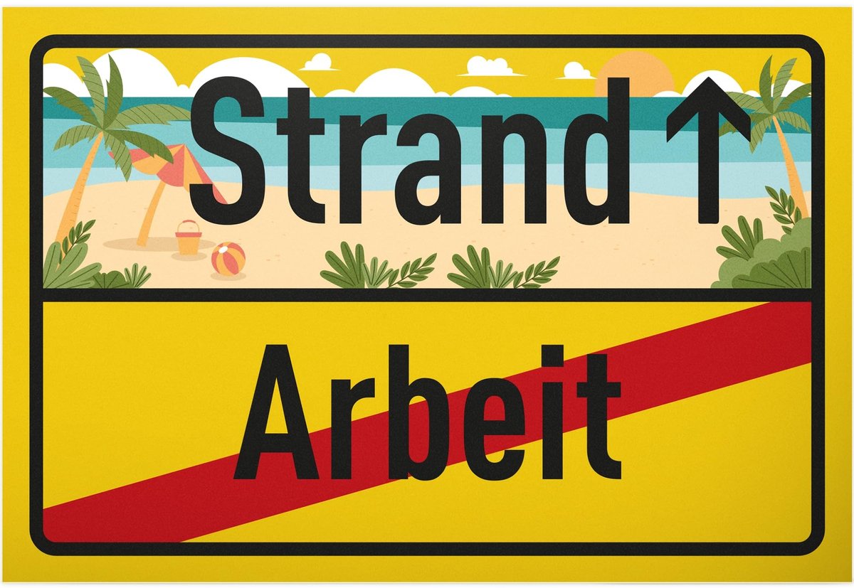 Solidchoice - Beach Work Plastic Bord 30 x 20 cm voor Feesten