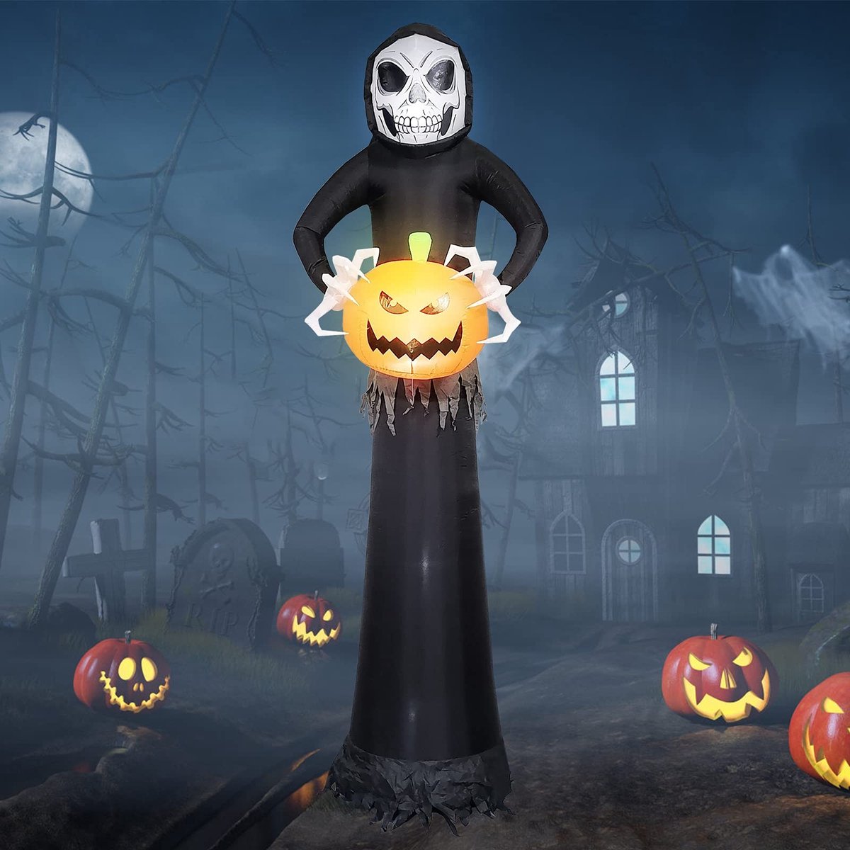 Solidchoice - Opblaasbare Halloween Geest met LED Verlichting