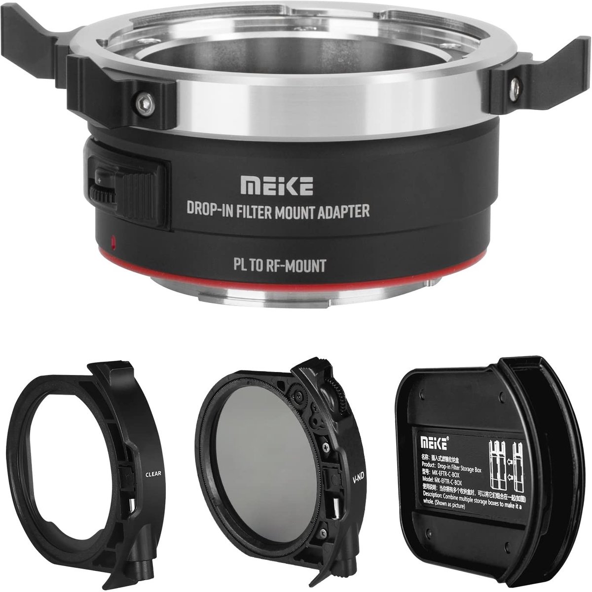 Solidchoice - Drop-in Filter Handmatige Focus Mount Adapter met Variabele ND en UV Filters voor Canon RF Mount Camera's
