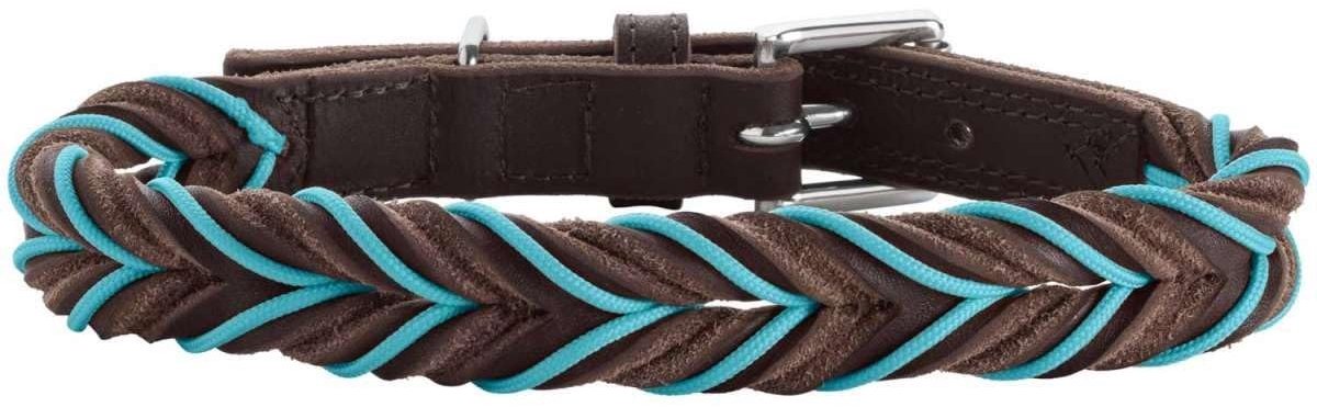 Solidchoice - Handgeweven Leren Hondenhalsband met Kleuraccenten
