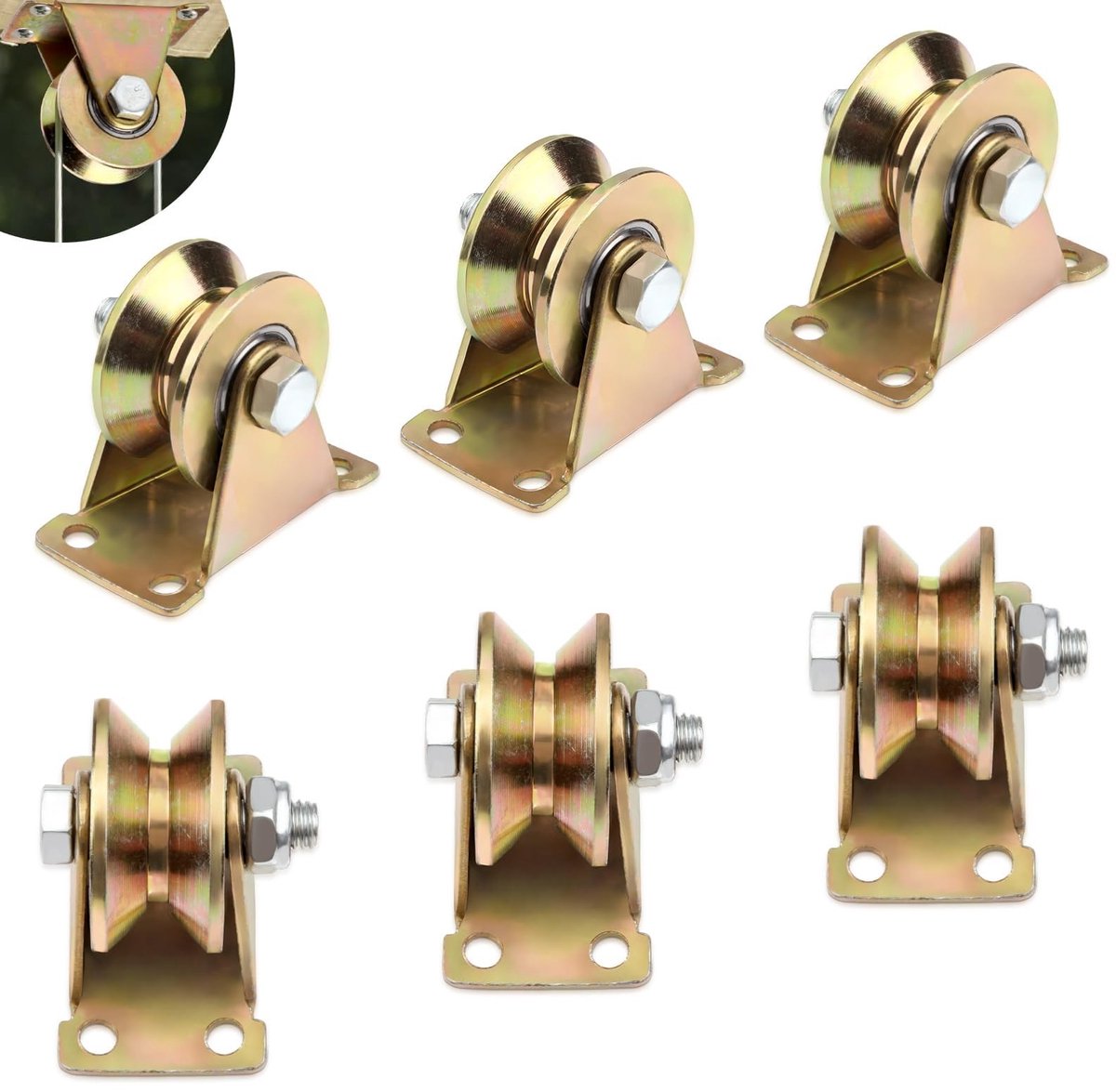 Solidchoice - Set van 6 V-Groef Pulleys voor Touwen
