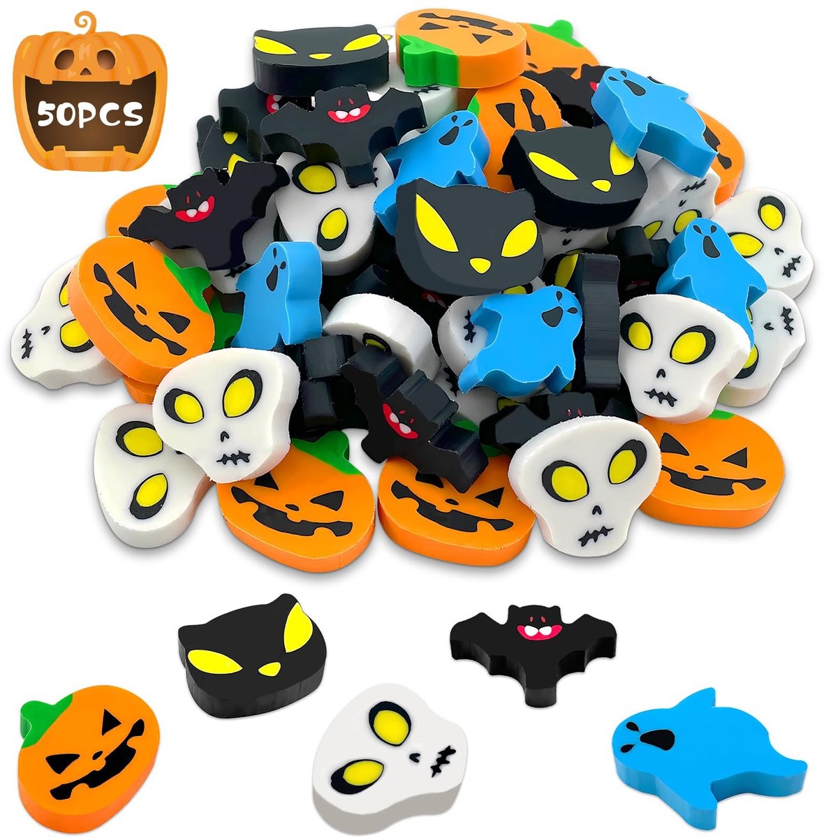 Solidchoice - 50 Stuks Halloween Gum voor Kinderen