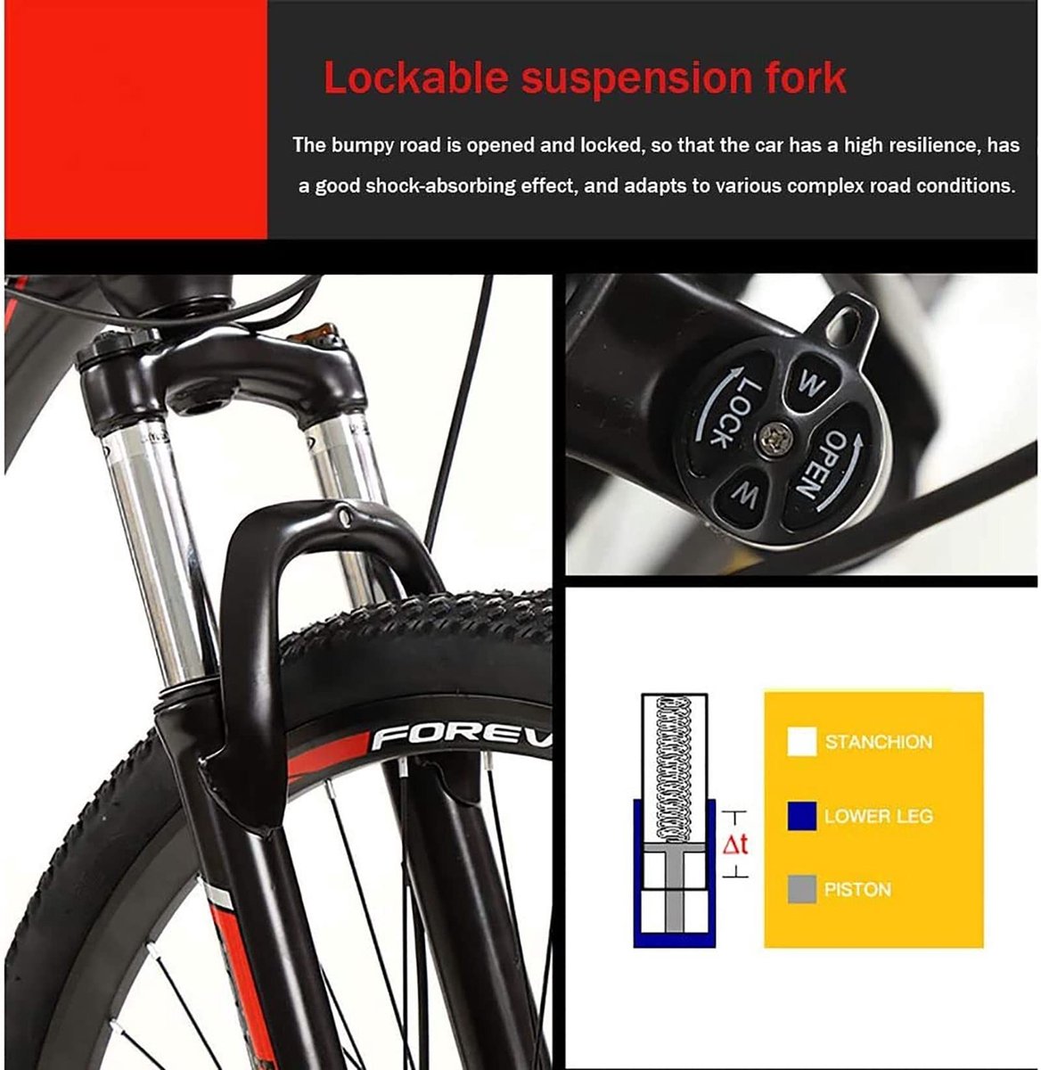 Solidchoice - 26 Inch Mountainbike met Vering en Verstelbare Stoel