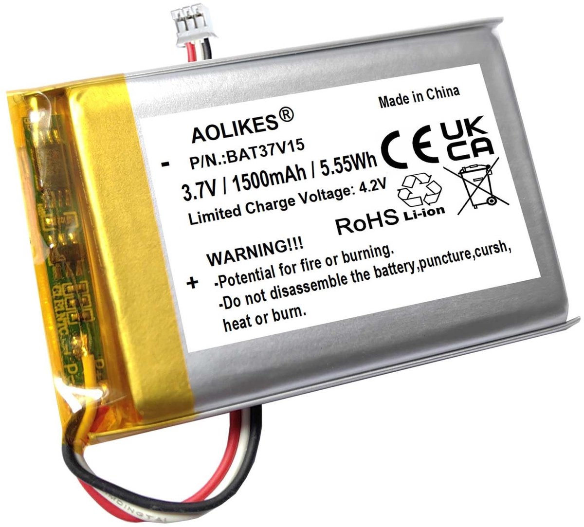 Solidchoice - 1500mAh 3.7V Oplaadbare Batterij voor Vtech Video Baby Monitor