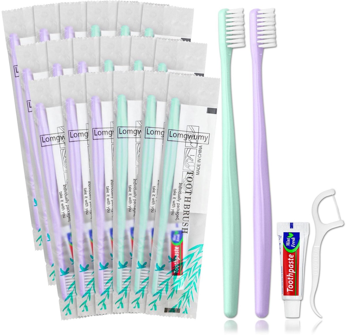 Solidchoice - Reis Tandenborstel en Tandpasta Set met Flosdraad