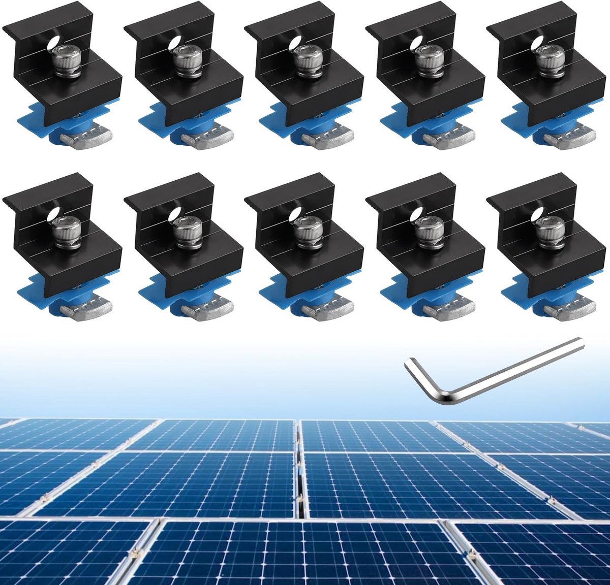Solidchoice - Set van 10 Zonnepaneel Klemmen voor Installatie